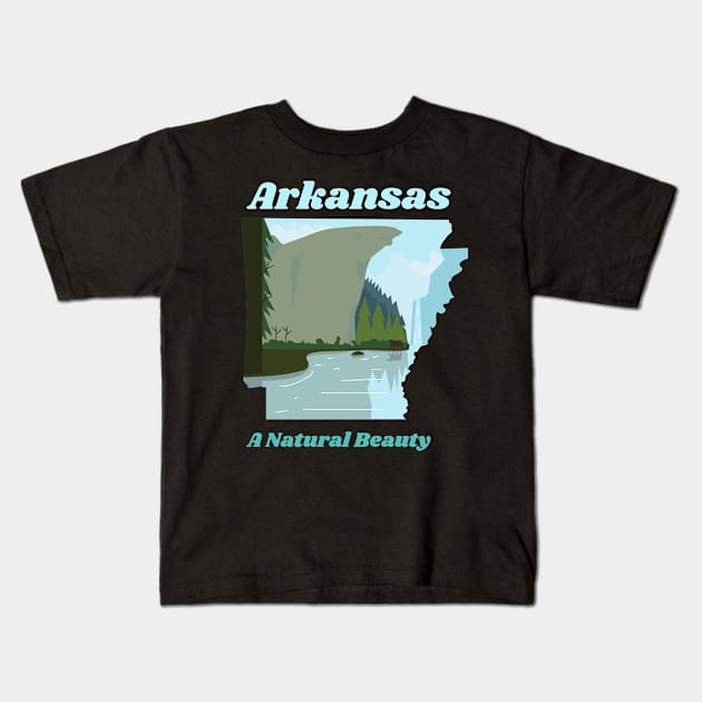 Arkansas : A Natural Beauty Kids T-Shirt by Joco Studio